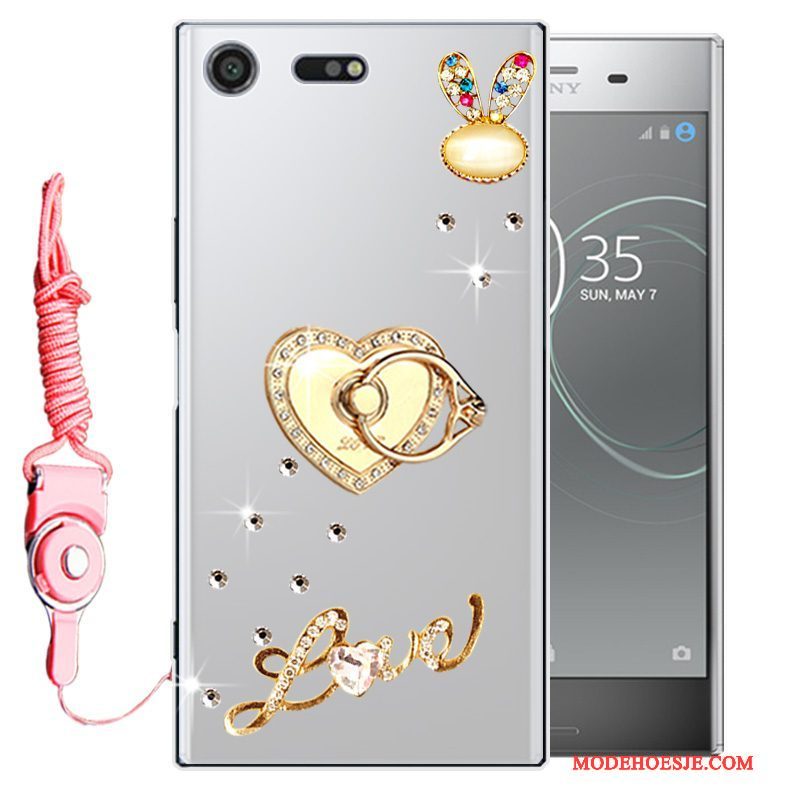 Hoesje Sony Xperia Xz1 Zacht Anti-fall Goud, Hoes Sony Xperia Xz1 Siliconen Telefoon