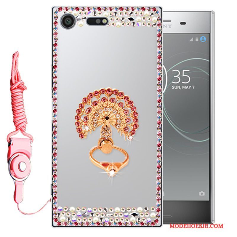 Hoesje Sony Xperia Xz1 Zacht Anti-fall Goud, Hoes Sony Xperia Xz1 Siliconen Telefoon