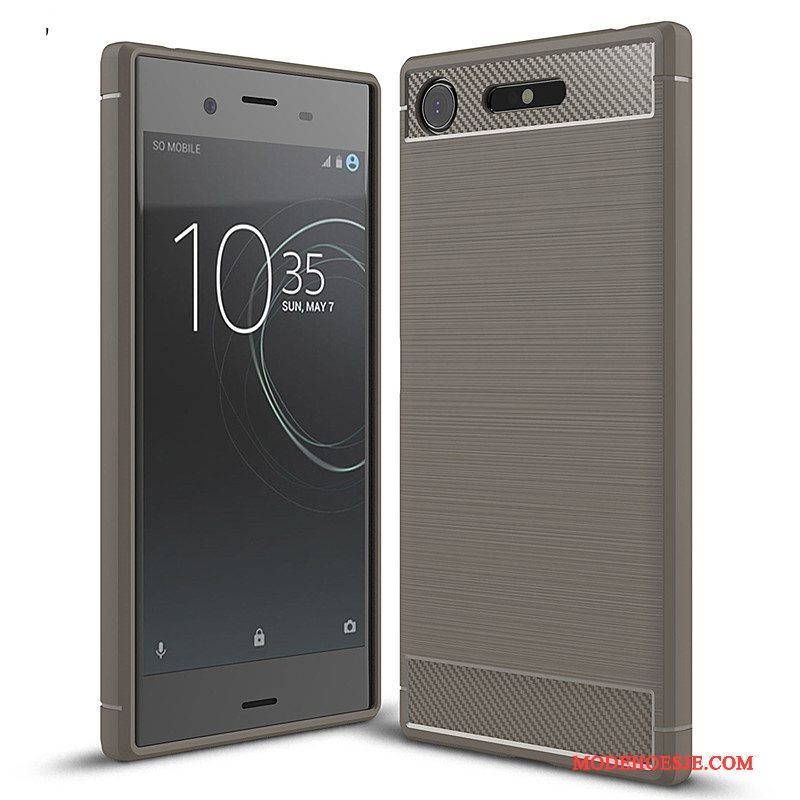 Hoesje Sony Xperia Xz1 Zacht Roodtelefoon, Hoes Sony Xperia Xz1 Bescherming