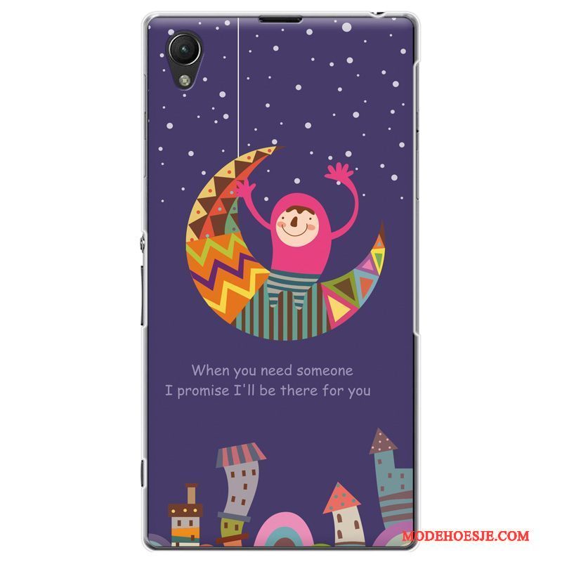 Hoesje Sony Xperia Z1 Bescherming Lichttelefoon, Hoes Sony Xperia Z1 Purper