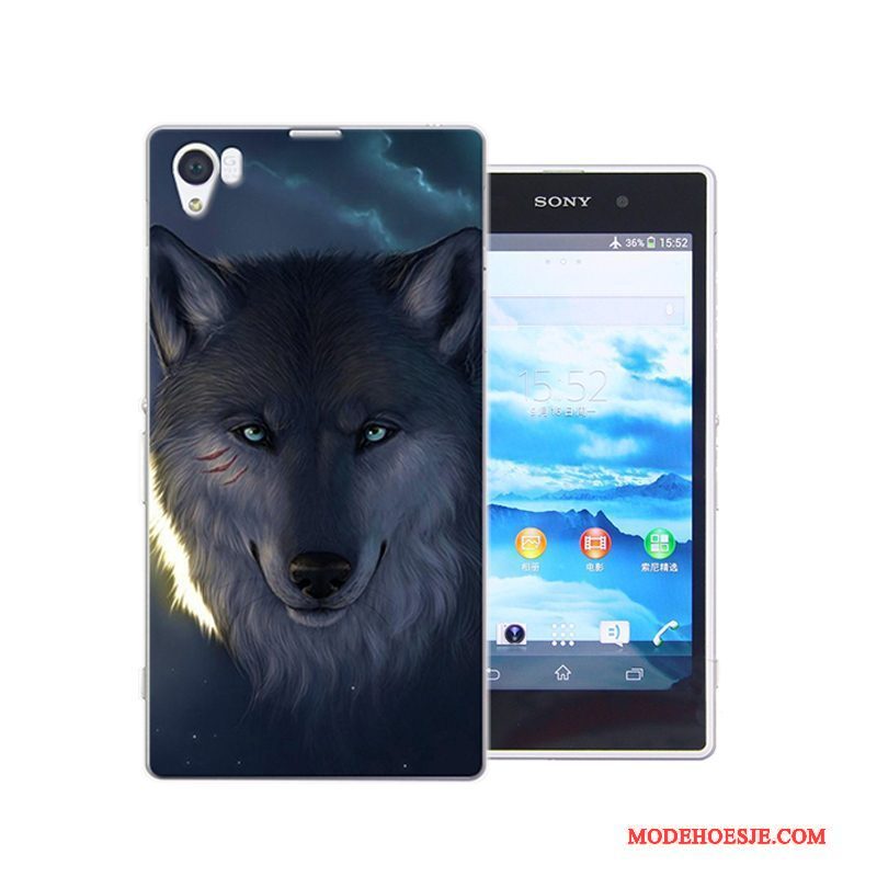 Hoesje Sony Xperia Z1 Spotprent Hard Anti-fall, Hoes Sony Xperia Z1 Kleur Telefoon