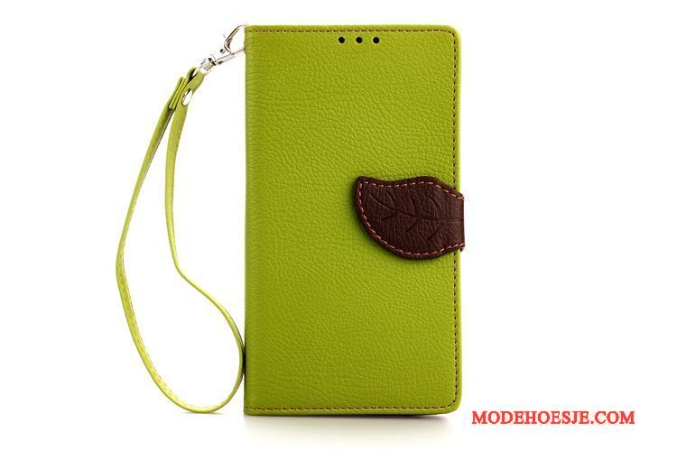 Hoesje Sony Xperia Z1 Zacht Anti-fall Hanger, Hoes Sony Xperia Z1 Folio Rood Blad