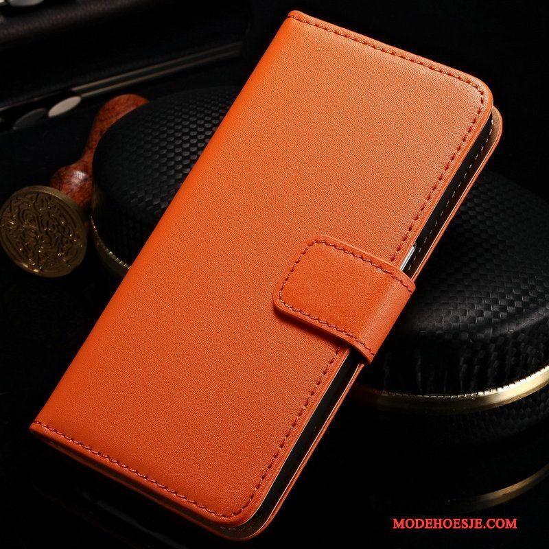 Hoesje Sony Xperia Z2 Folio Telefoon Oranje, Hoes Sony Xperia Z2 Leer