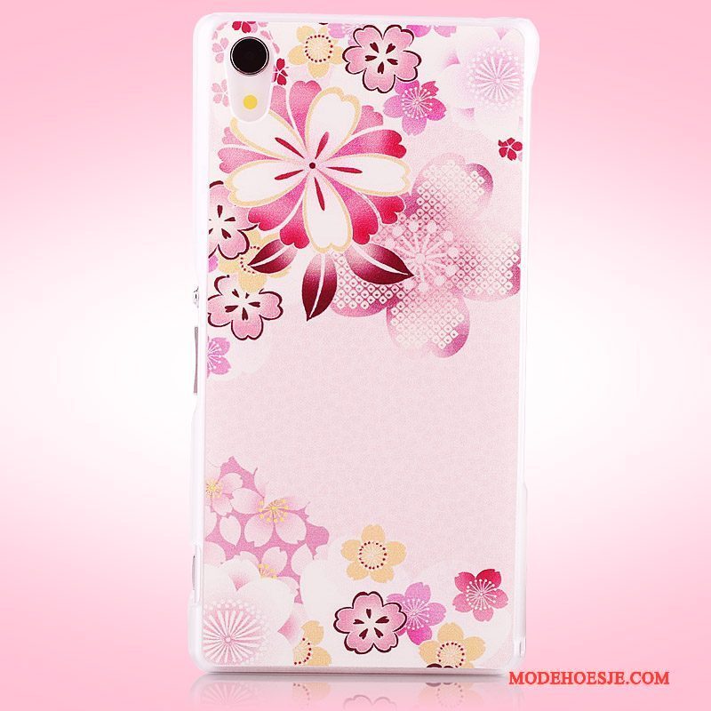 Hoesje Sony Xperia Z2 Geschilderd Telefoon Hard, Hoes Sony Xperia Z2 Bescherming Purper Schrobben