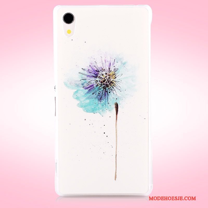 Hoesje Sony Xperia Z2 Geschilderd Telefoon Hard, Hoes Sony Xperia Z2 Bescherming Purper Schrobben