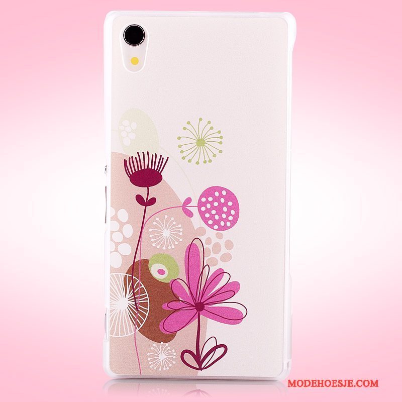 Hoesje Sony Xperia Z2 Geschilderd Telefoon Hard, Hoes Sony Xperia Z2 Bescherming Purper Schrobben