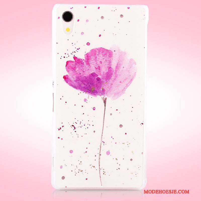 Hoesje Sony Xperia Z2 Geschilderd Telefoon Hard, Hoes Sony Xperia Z2 Bescherming Purper Schrobben