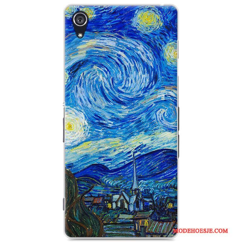 Hoesje Sony Xperia Z2 Spotprent Blauw Hard, Hoes Sony Xperia Z2 Geschilderd Telefoon