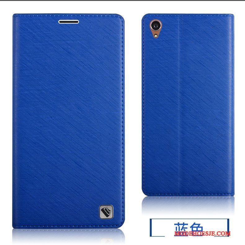 Hoesje Sony Xperia Z3 Zacht Achterklep Blauw, Hoes Sony Xperia Z3 Leer