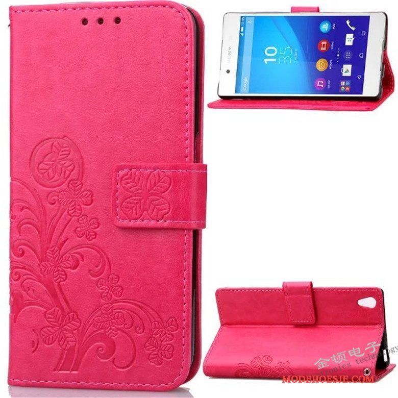 Hoesje Sony Xperia Z3+ Zacht Telefoon Rood, Hoes Sony Xperia Z3+ Leer