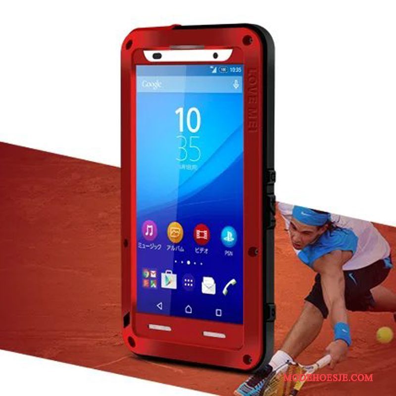 Hoesje Sony Xperia Z3+ Zakken Achterklep Drie Verdedigingen, Hoes Sony Xperia Z3+ Metaal Anti-falltelefoon