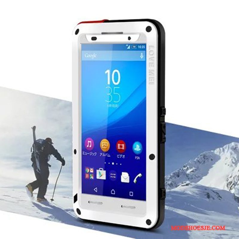 Hoesje Sony Xperia Z3+ Zakken Achterklep Drie Verdedigingen, Hoes Sony Xperia Z3+ Metaal Anti-falltelefoon