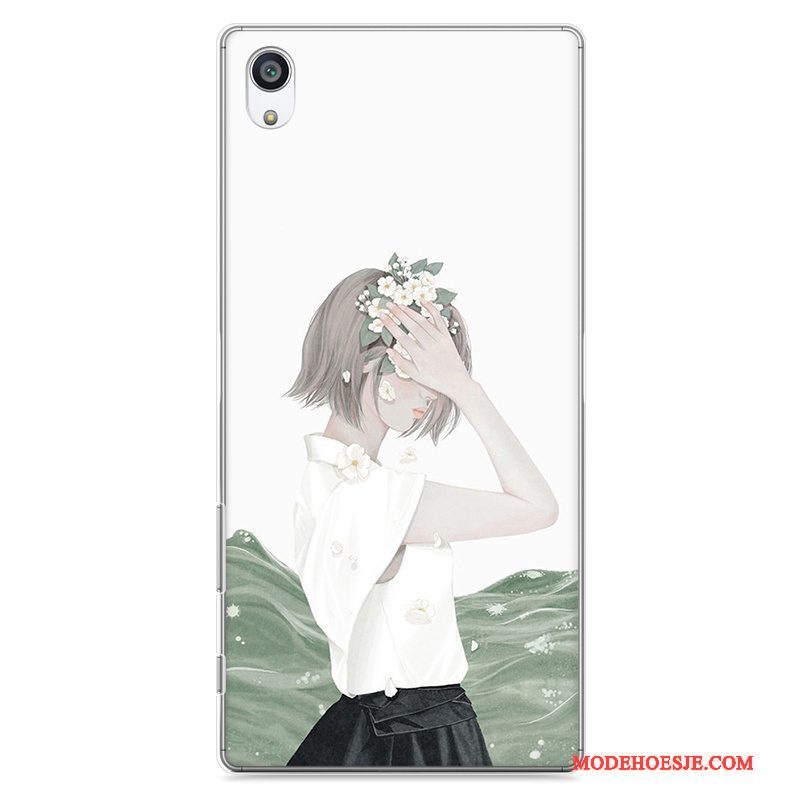 Hoesje Sony Xperia Z5 Geschilderd Telefoon Lichtblauw, Hoes Sony Xperia Z5 Bescherming Hard Kunst