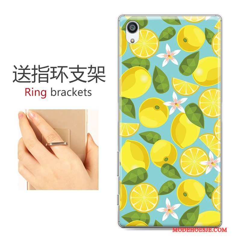 Hoesje Sony Xperia Z5 Spotprent Hard Oranje, Hoes Sony Xperia Z5 Bescherming Telefoon