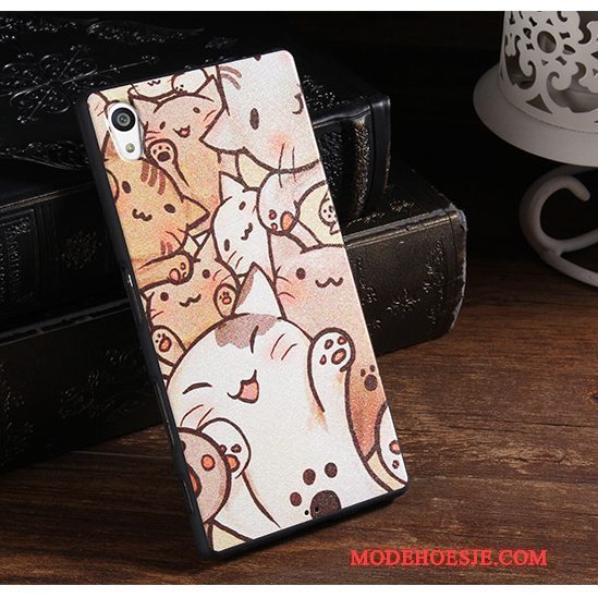 Hoesje Sony Xperia Z5 Spotprent Purper Trend, Hoes Sony Xperia Z5 Siliconen Anti-fall