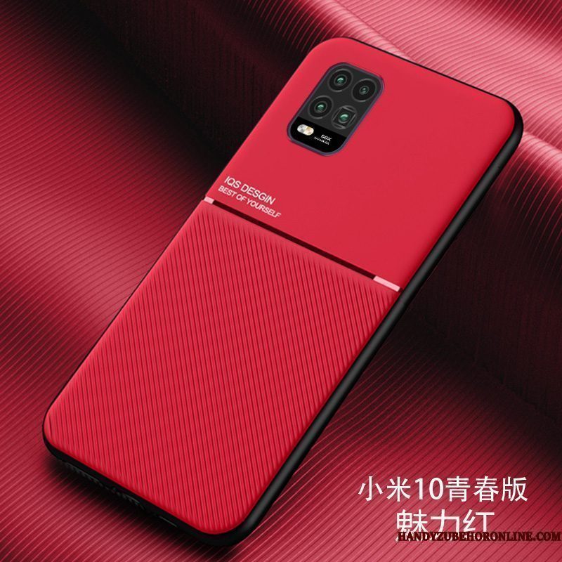 Hoesje Xiaomi Mi 10 Lite Zakken Net Red Eenvoudige, Hoes Xiaomi Mi 10 Lite Siliconen Anti-fall Zwart