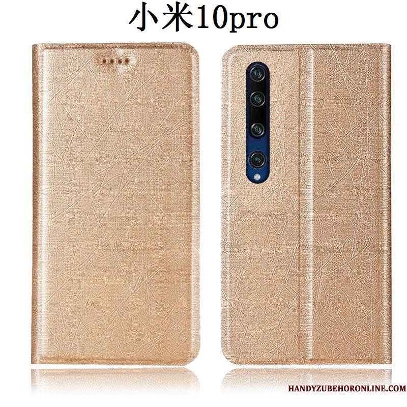 Hoesje Xiaomi Mi 10 Pro Folio Anti-falltelefoon, Hoes Xiaomi Mi 10 Pro Leer Zijde Blauw