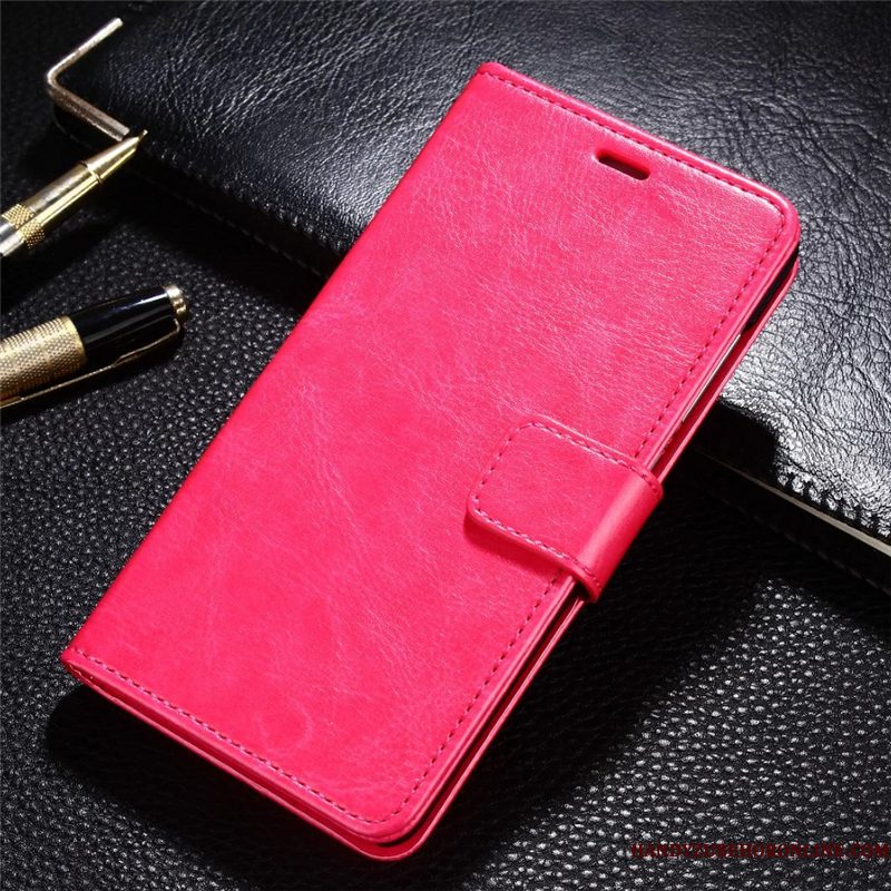 Hoesje Xiaomi Mi 10 Pro Leer Rood Anti-fall, Hoes Xiaomi Mi 10 Pro Folio Telefoon Mini