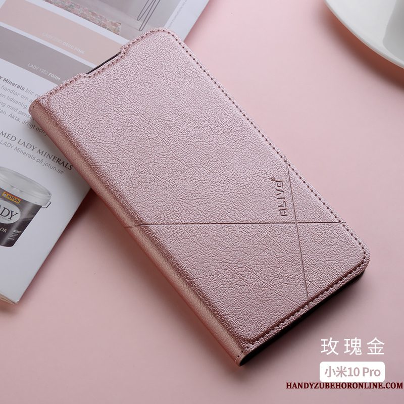 Hoesje Xiaomi Mi 10 Pro Siliconen Dun Mini, Hoes Xiaomi Mi 10 Pro Folio Roodtelefoon