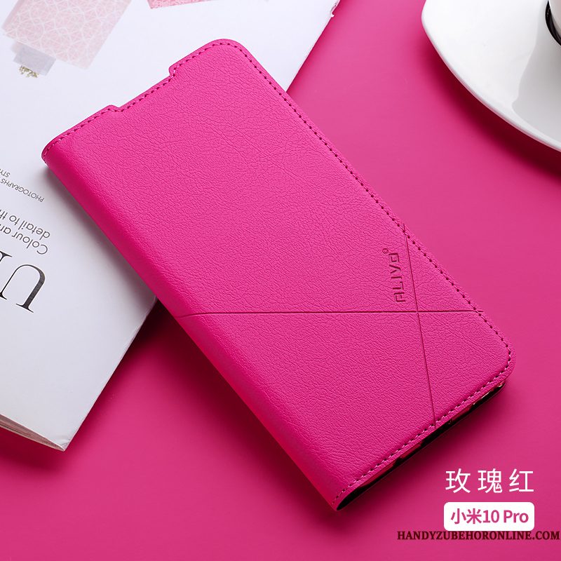 Hoesje Xiaomi Mi 10 Pro Siliconen Dun Mini, Hoes Xiaomi Mi 10 Pro Folio Roodtelefoon