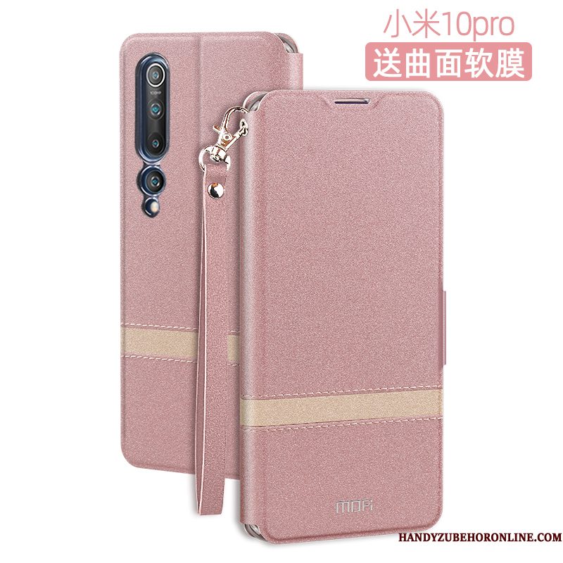 Hoesje Xiaomi Mi 10 Pro Zakken Mesh Mini, Hoes Xiaomi Mi 10 Pro Leer Anti-fall Blauw