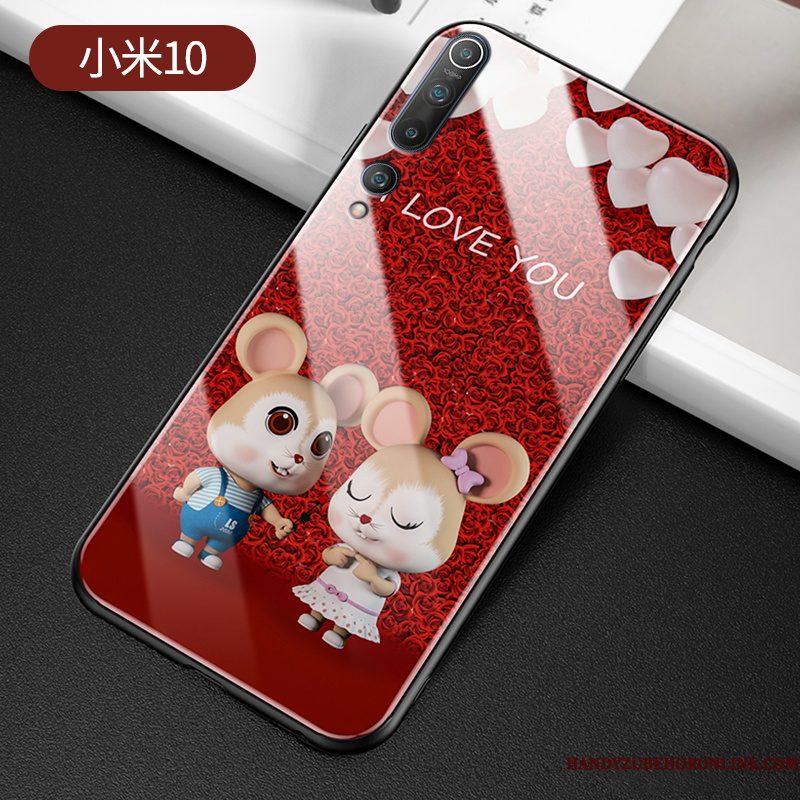 Hoesje Xiaomi Mi 10 Siliconen Lovers Rat, Hoes Xiaomi Mi 10 Zacht Mooie Spiegel