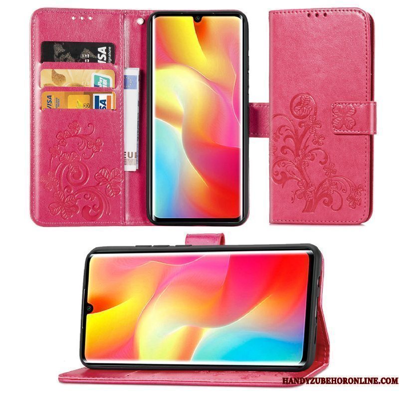 Hoesje Xiaomi Mi Note 10 Lite Leer Rood Jeugd, Hoes Xiaomi Mi Note 10 Lite Folio Telefoon Lucky