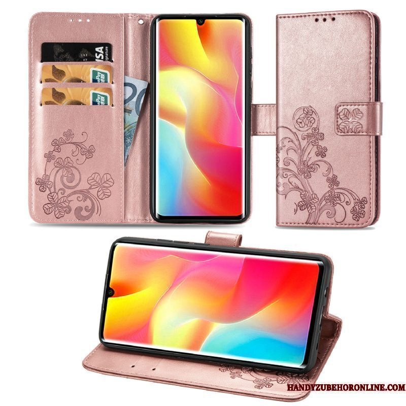 Hoesje Xiaomi Mi Note 10 Lite Leer Rood Jeugd, Hoes Xiaomi Mi Note 10 Lite Folio Telefoon Lucky