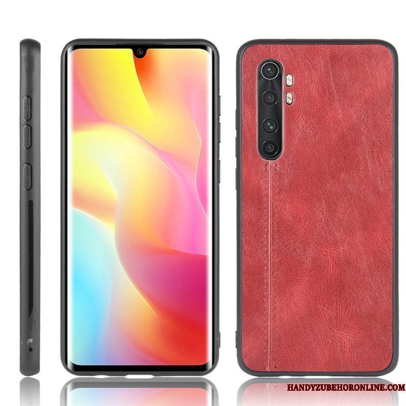 Hoesje Xiaomi Mi Note 10 Lite Leer Telefoon Patroon, Hoes Xiaomi Mi Note 10 Lite Bescherming Mini Rood