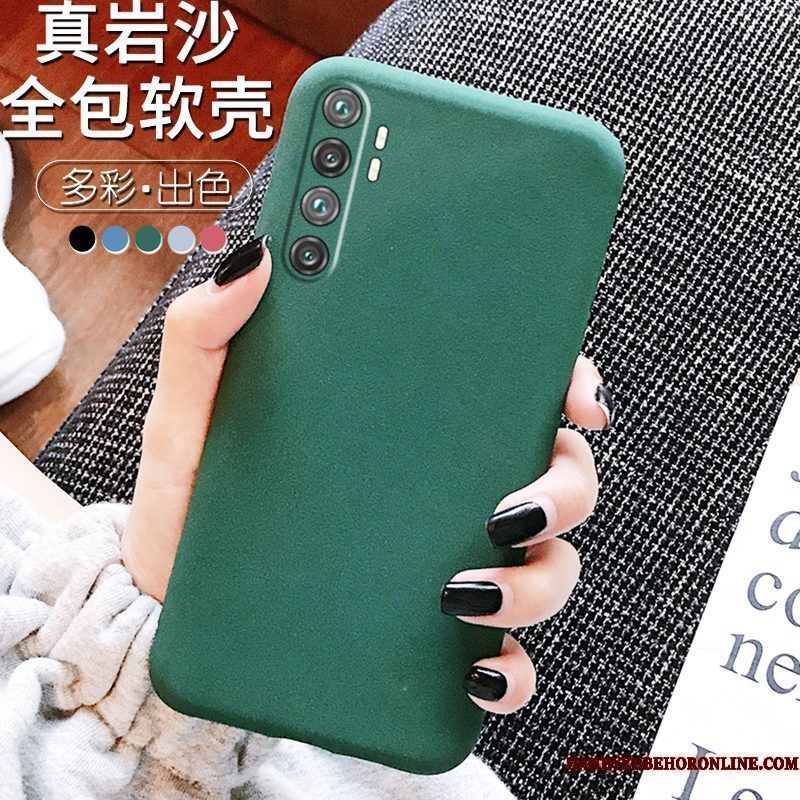 Hoesje Xiaomi Mi Note 10 Lite Zacht Telefoon Blauw, Hoes Xiaomi Mi Note 10 Lite Zakken Anti-fall Groen