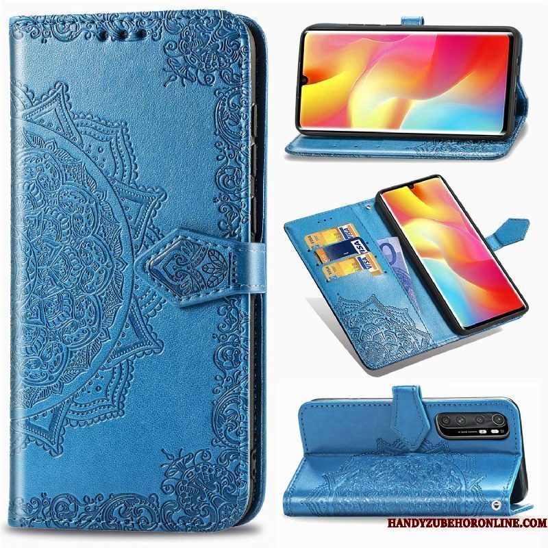 Hoesje Xiaomi Mi Note 10 Lite Zakken Zwart Mini, Hoes Xiaomi Mi Note 10 Lite Folio Anti-fall Kaart