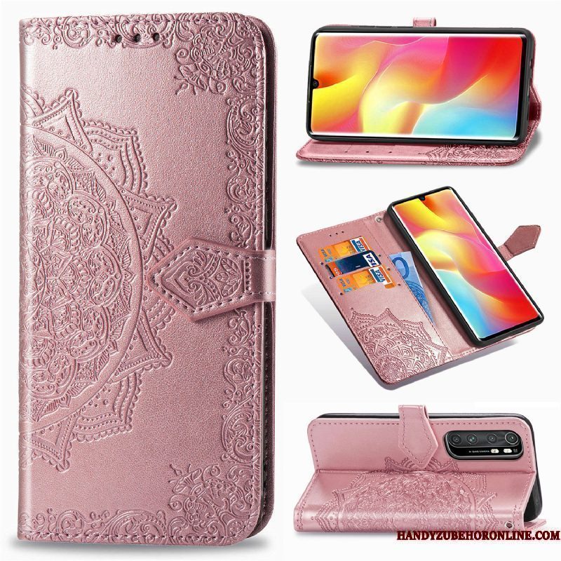 Hoesje Xiaomi Mi Note 10 Lite Zakken Zwart Mini, Hoes Xiaomi Mi Note 10 Lite Folio Anti-fall Kaart