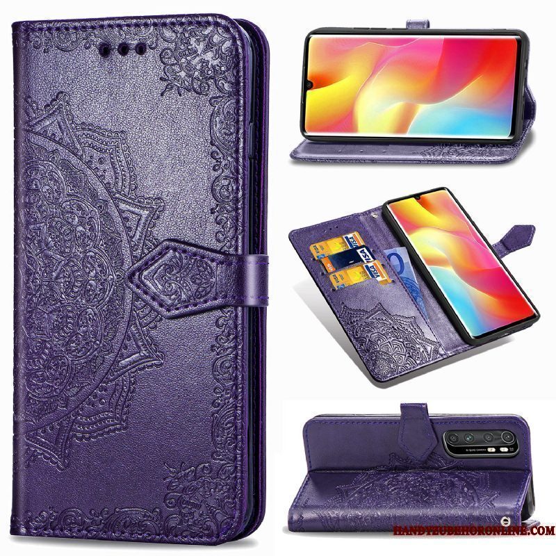 Hoesje Xiaomi Mi Note 10 Lite Zakken Zwart Mini, Hoes Xiaomi Mi Note 10 Lite Folio Anti-fall Kaart