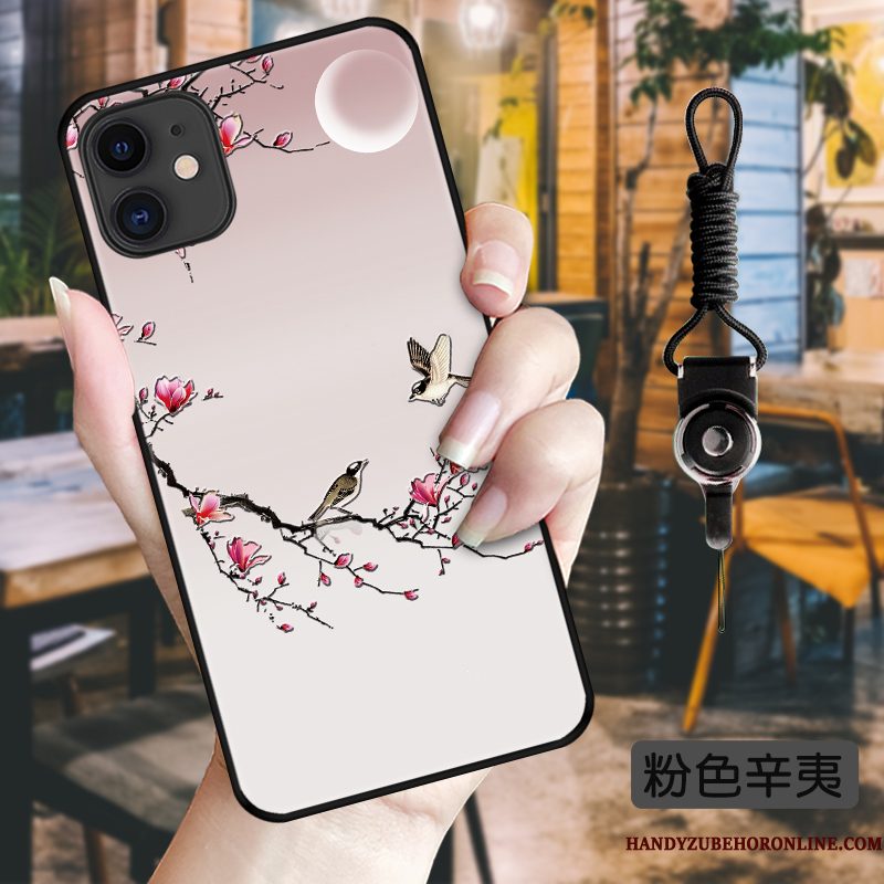 Hoesje iPhone 11 Bescherming Chinese Stijl Blauw, Hoes iPhone 11 Vintage Kraanvogel Schrobben