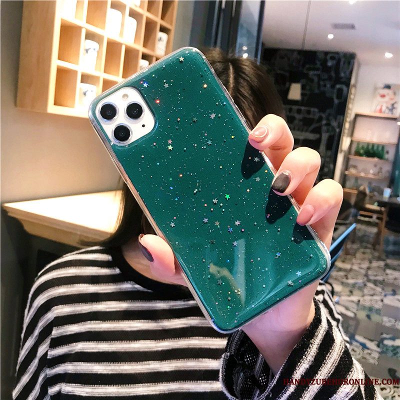 Hoesje iPhone 11 Pro Max Bescherming Eenvoudige Groen, Hoes iPhone 11 Pro Max Zacht Anti-falltelefoon