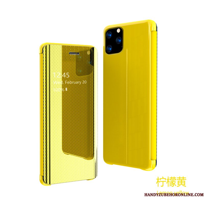 Hoesje iPhone 11 Pro Max Folio Telefoon Doorzichtig, Hoes iPhone 11 Pro Max Zakken Spiegel Elegante