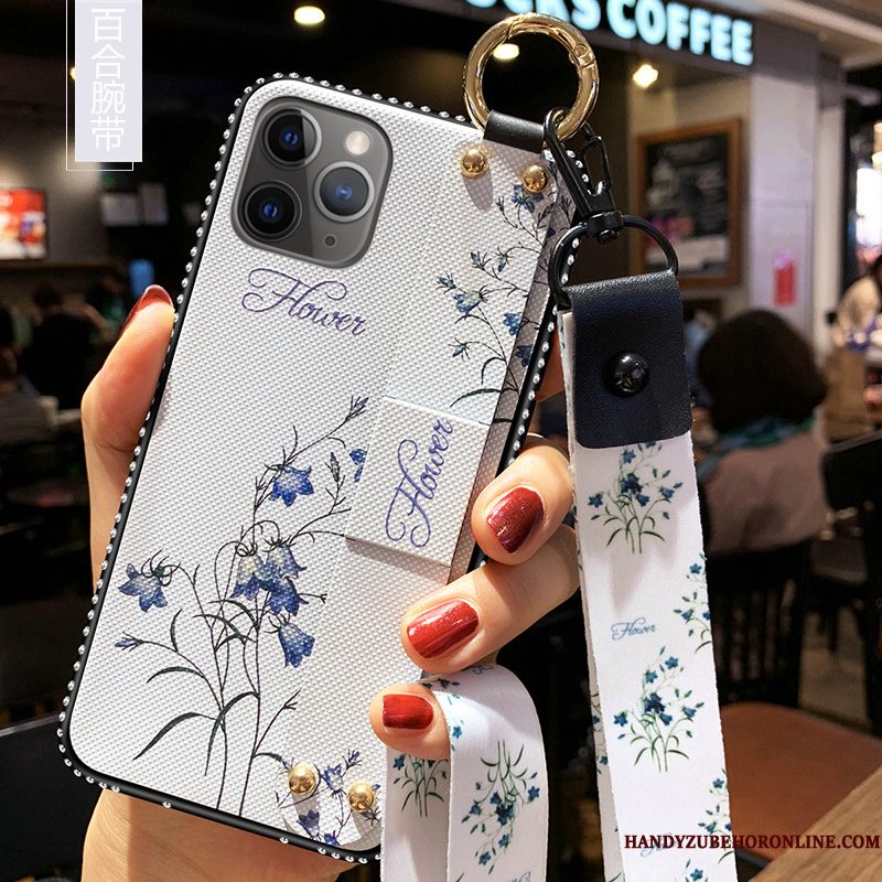 Hoesje iPhone 11 Pro Max Siliconen Kunst Trend, Hoes iPhone 11 Pro Max Zacht Wit Hanger