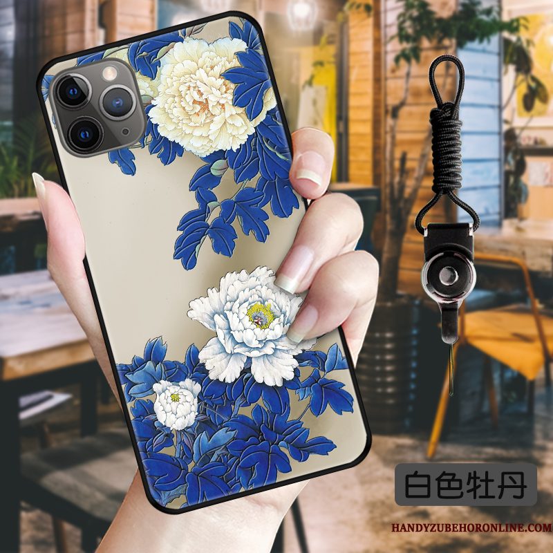 Hoesje iPhone 11 Pro Max Zacht Schrobben Inkt, Hoes iPhone 11 Pro Max Vintage Chinese Stijl Trend