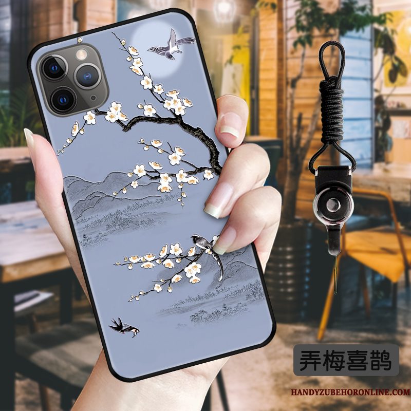 Hoesje iPhone 11 Pro Max Zacht Schrobben Inkt, Hoes iPhone 11 Pro Max Vintage Chinese Stijl Trend