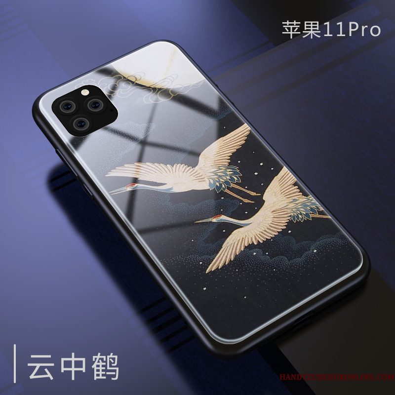 Hoesje iPhone 11 Pro Max Zakken Nieuw Chinese Stijl, Hoes iPhone 11 Pro Max Bescherming Telefoon Glas