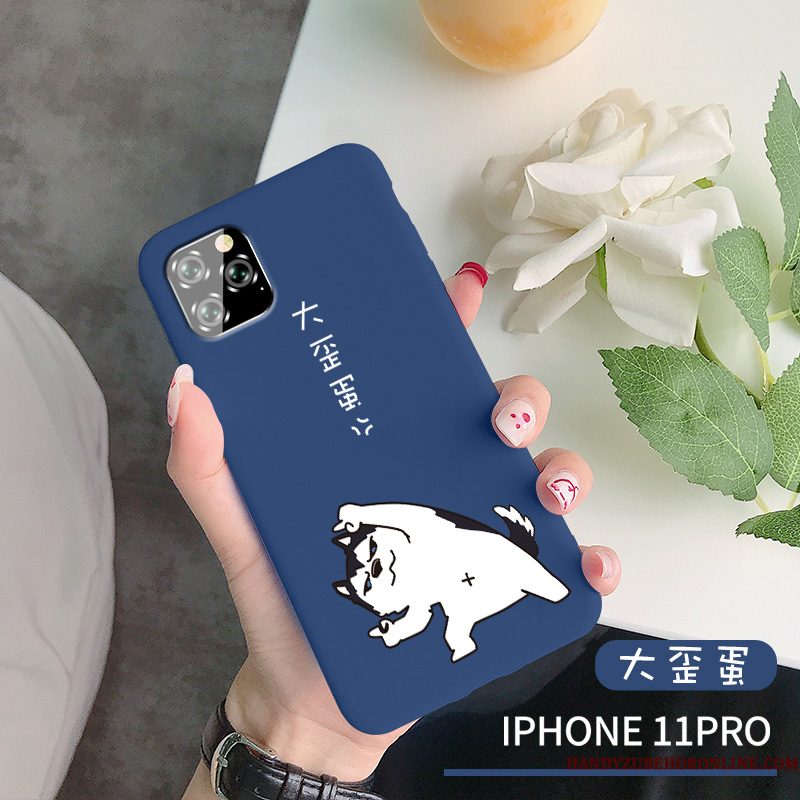 Hoesje iPhone 11 Pro Siliconen Hond Blauw, Hoes iPhone 11 Pro Zacht Lovers Net Red