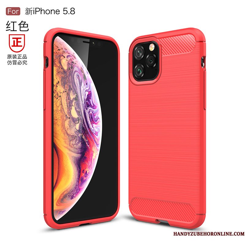 Hoesje iPhone 11 Pro Siliconen Nieuwtelefoon, Hoes iPhone 11 Pro Zacht Anti-fall Rood
