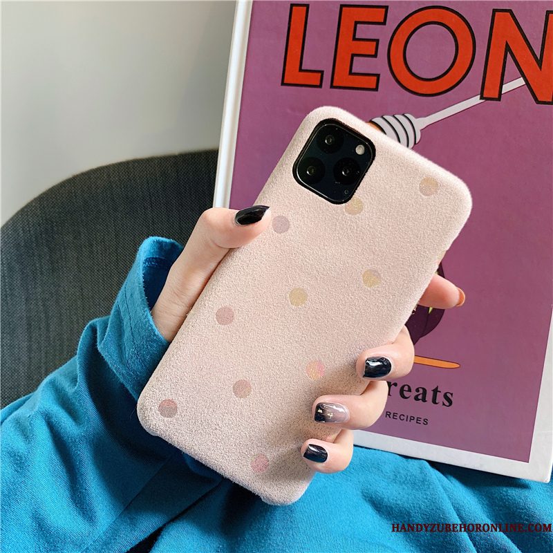 Hoesje iPhone 11 Pro Vintage Flaneltelefoon, Hoes iPhone 11 Pro Scheppend Geel Golfpunt