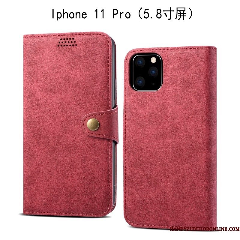 Hoesje iPhone 11 Pro Zacht Anti-falltelefoon, Hoes iPhone 11 Pro Leer Grijs