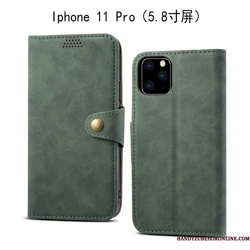 Hoesje iPhone 11 Pro Zacht Anti-falltelefoon, Hoes iPhone 11 Pro Leer Grijs