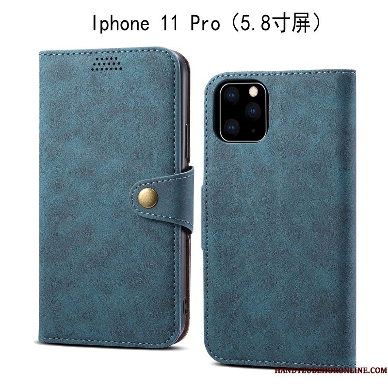 Hoesje iPhone 11 Pro Zacht Anti-falltelefoon, Hoes iPhone 11 Pro Leer Grijs