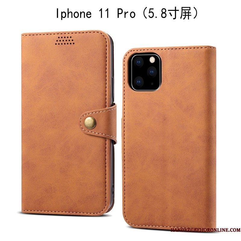 Hoesje iPhone 11 Pro Zacht Anti-falltelefoon, Hoes iPhone 11 Pro Leer Grijs