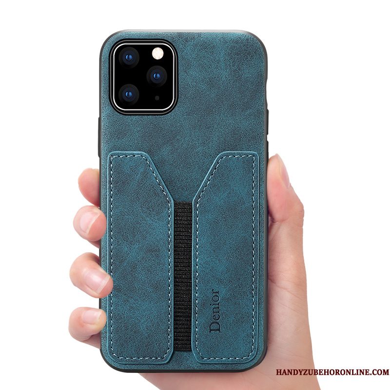 Hoesje iPhone 11 Pro Zakken Blauw Nieuw, Hoes iPhone 11 Pro Leer Bedrijftelefoon