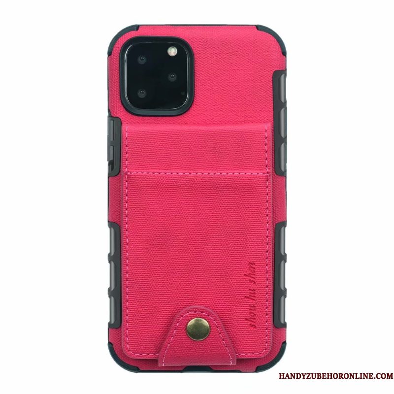 Hoesje iPhone 11 Pro Zakken Kaart Rood, Hoes iPhone 11 Pro Leer Telefoon