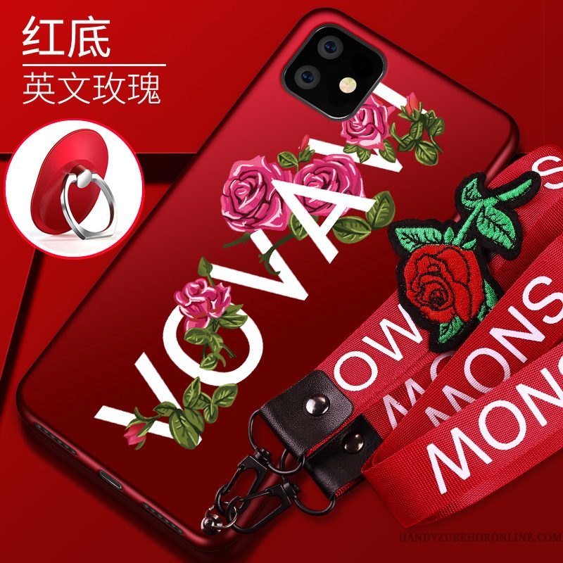 Hoesje iPhone 11 Siliconen Anti-fall Trend, Hoes iPhone 11 Bescherming Dun Rood